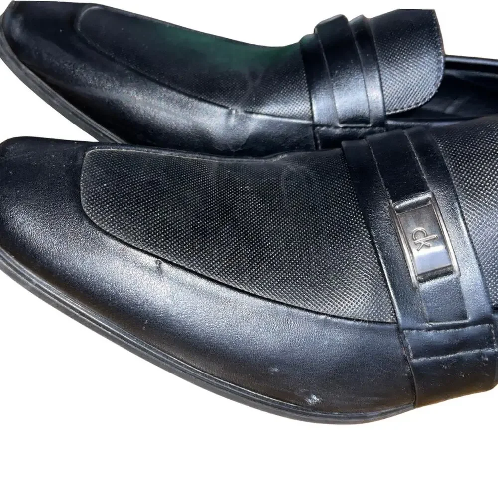 Calvin Klein Men's Black Slip on Dress Shoes Loafer Oxford SZ 10 Career Wear